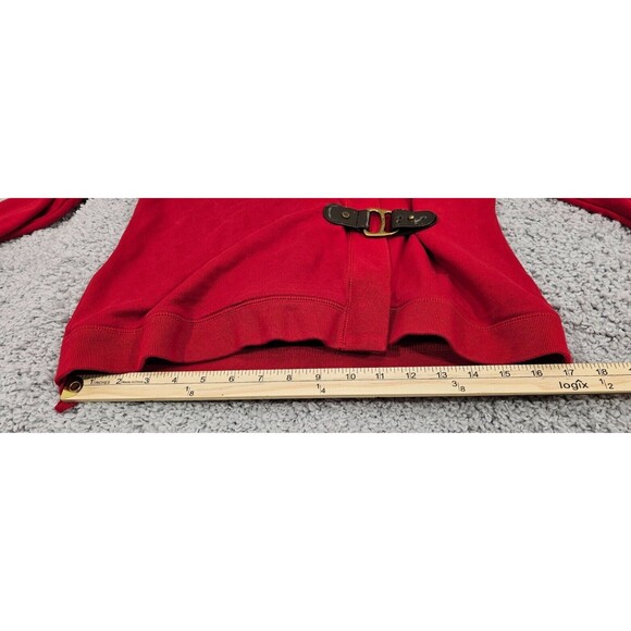 Vtg Ralph Lauren Womens Wrap Cardigan Shawl Collar Buckle French Terry Red Small - Picture 16 of 16